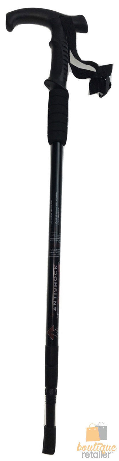 Telescopic Anti-Shock Hiking Pole - Black, view 3