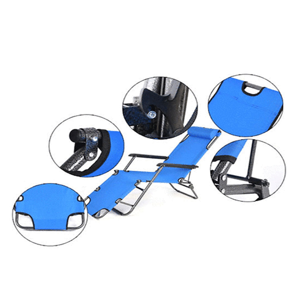 Reclining Sun Lounge Chair – Folding Blue, view 4