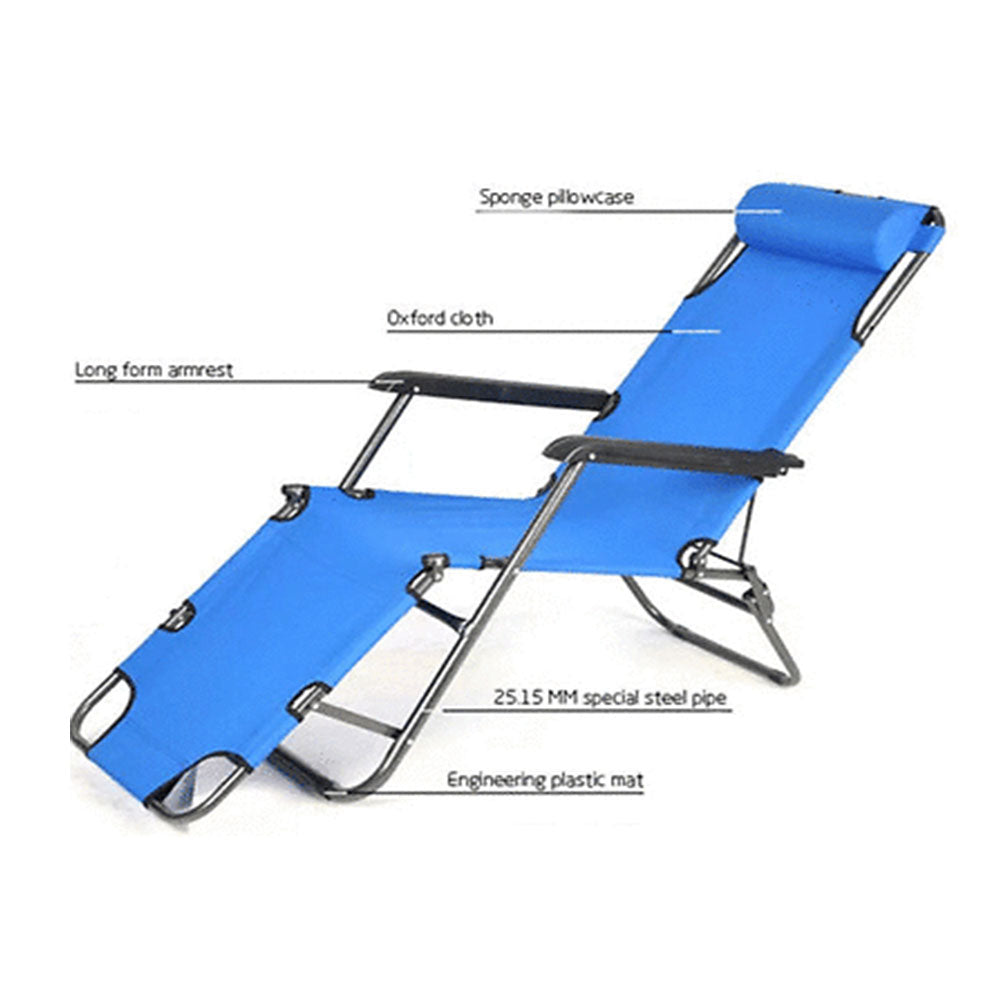 Reclining Sun Lounge Chair – Folding Blue, view 5