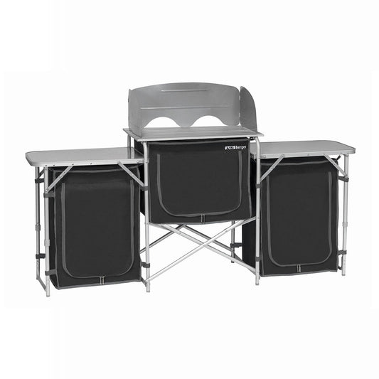 Berger Foldable Aluminium Camp Kitchen with Windshield
