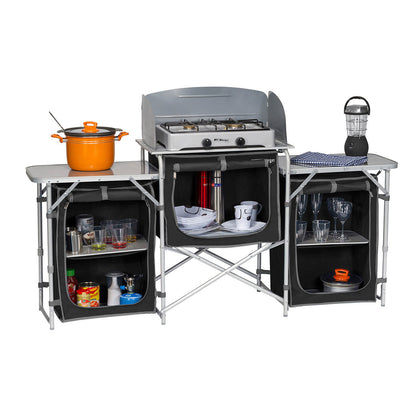 Berger Foldable Aluminium Camp Kitchen with Windshield, view 3