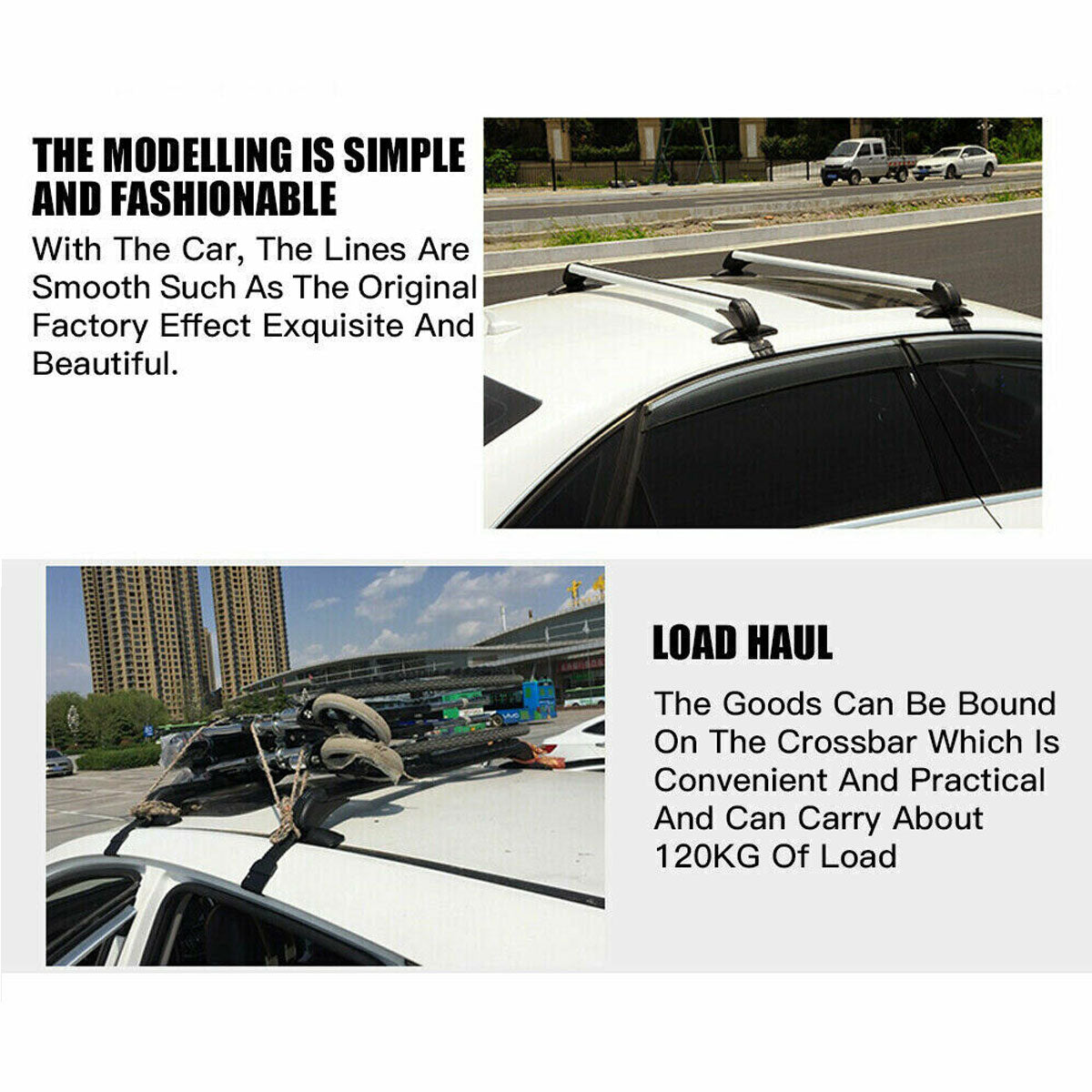 105cm Aluminium Roof Rack Cross Bars – Lockable, view 6