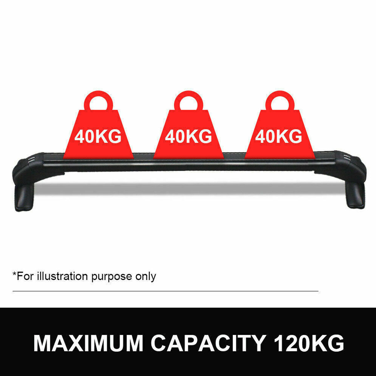 105cm Aluminium Roof Rack Cross Bars – Lockable, view 8