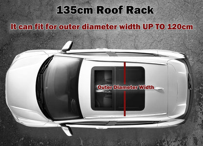 135cm Adjustable Aluminium Roof Rack Cross Bars, view 7