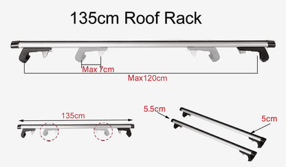 135cm Adjustable Aluminium Roof Rack Cross Bars, view 8