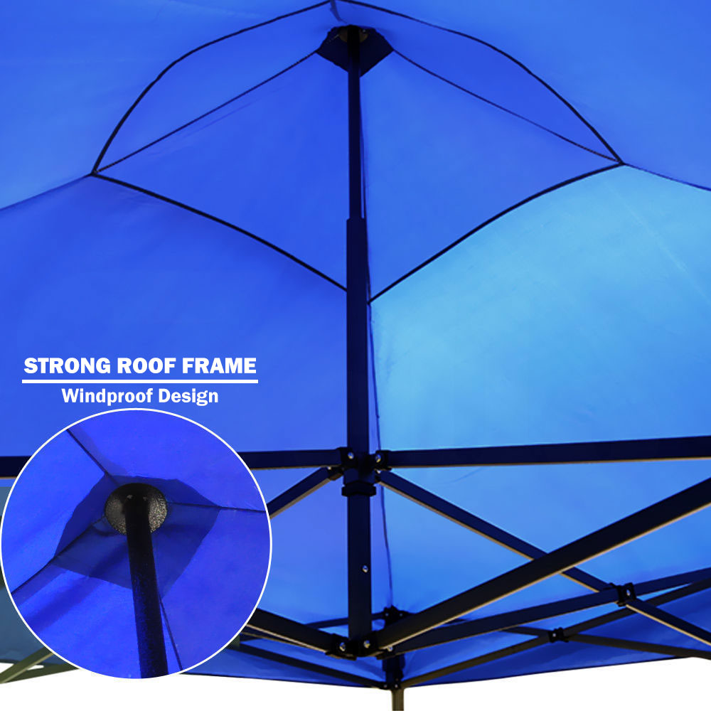 3x3m Pop-Up Gazebo with Side Wall – Blue, view 3
