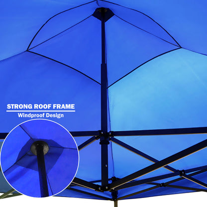 3x3m Pop-Up Gazebo with Side Wall – Blue, view 3