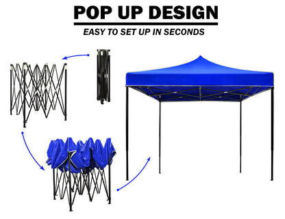 3x3m Pop-Up Gazebo with Side Wall – Blue, view 5