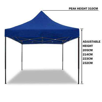 3x3m Pop-Up Gazebo with Side Wall – Blue, view 6