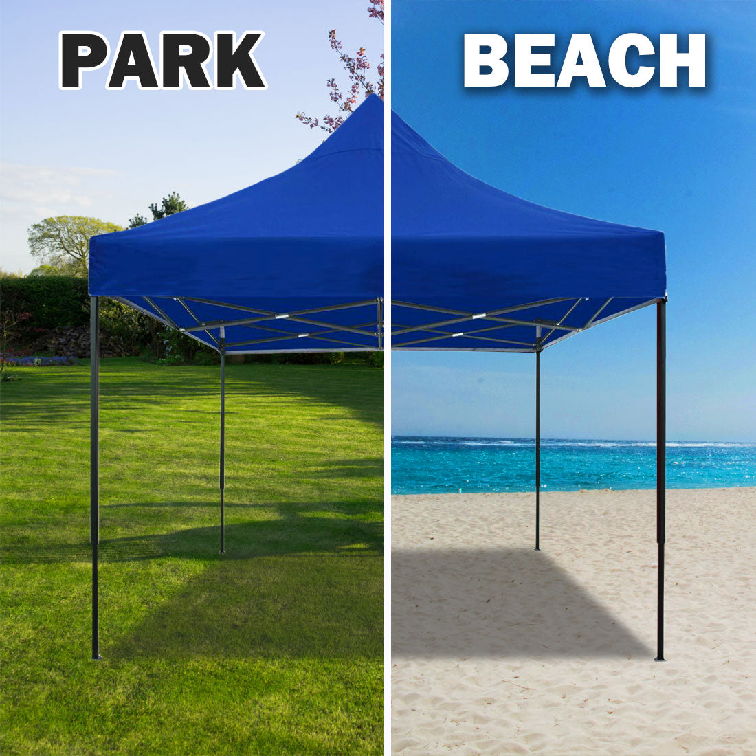 3x3m Pop-Up Gazebo with Side Wall – Blue, view 7
