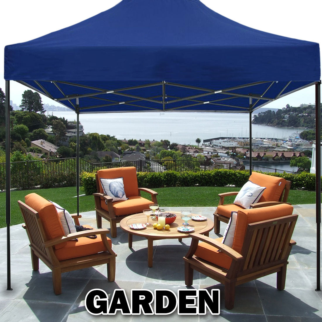 3x3m Pop-Up Gazebo with Side Wall – Blue, view 9