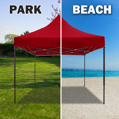 3x3m Pop-Up Gazebo with Side Walls – Red, view 3