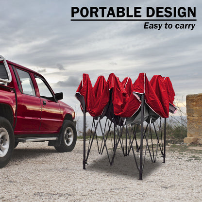 3x3m Pop-Up Gazebo with Side Walls – Red, view 4