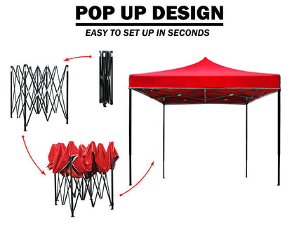 3x3m Pop-Up Gazebo with Side Walls – Red, view 10