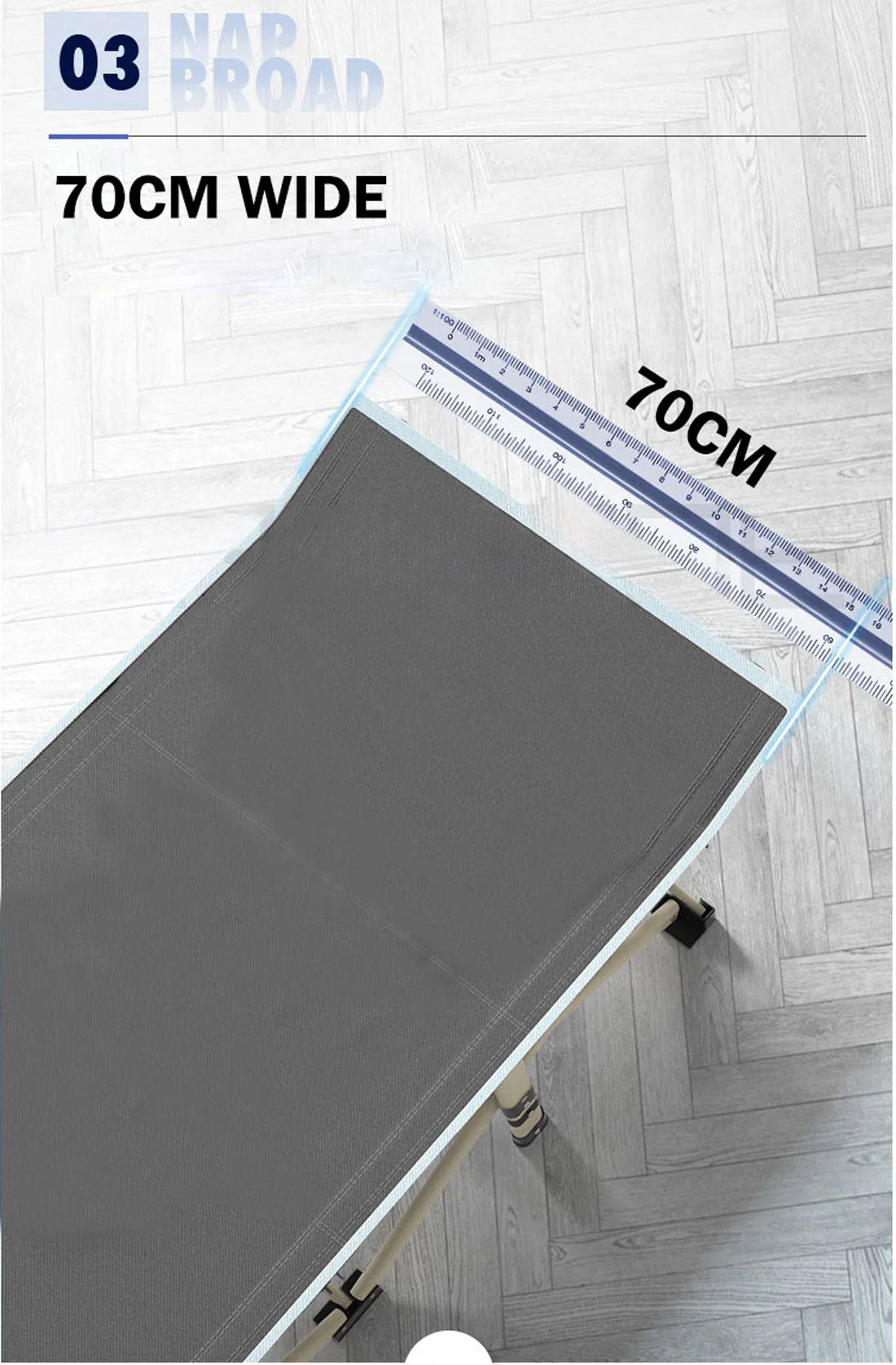 Foldable Camping Stretcher – Grey, view 5