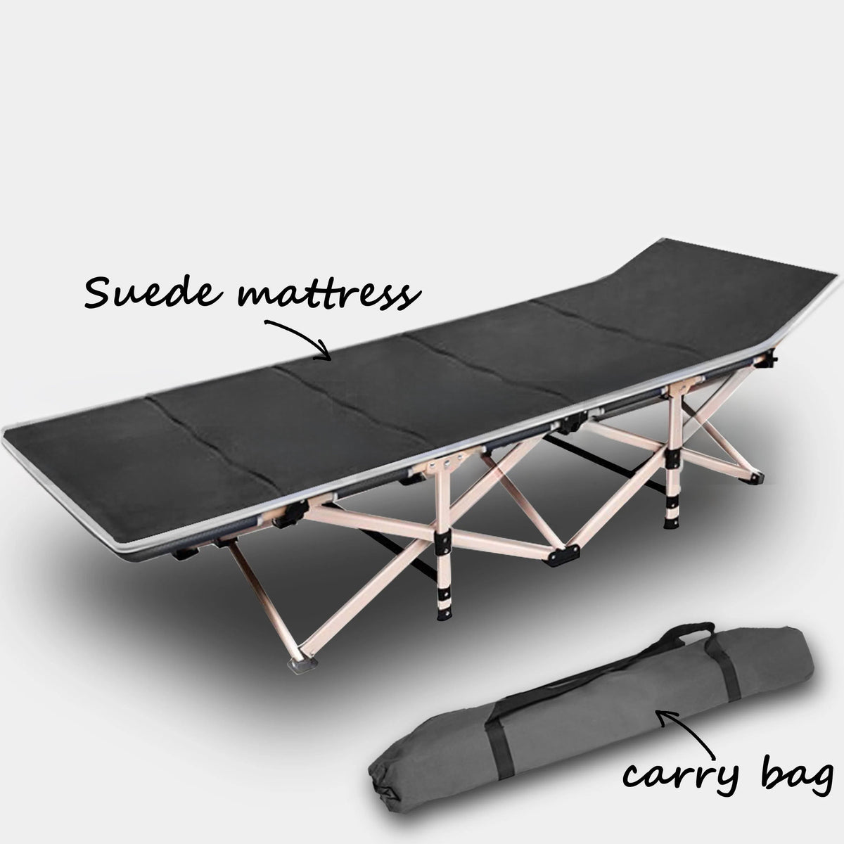 Foldable Camping Stretcher – Grey, view 9
