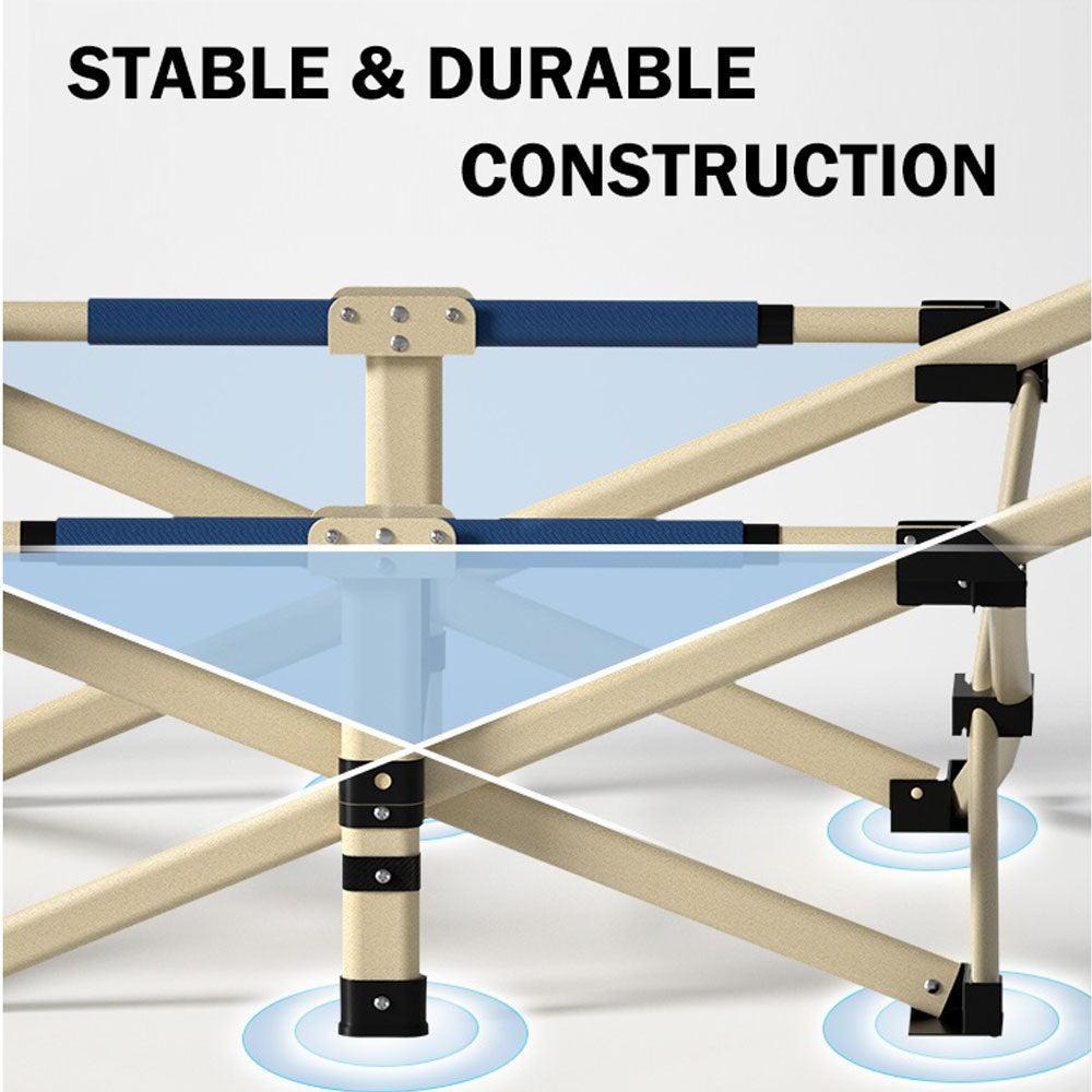 Foldable Camping Stretcher Bed – Single Navy, view 3