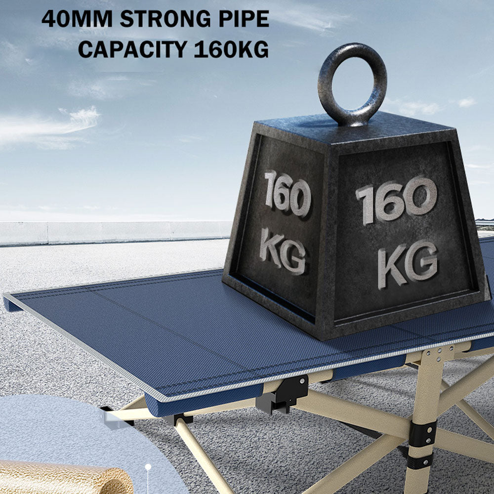 Foldable Camping Stretcher Bed – Single Navy, view 4