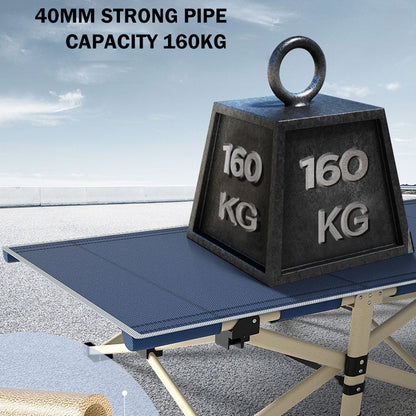 Foldable Camping Stretcher Bed – Single Navy, view 4