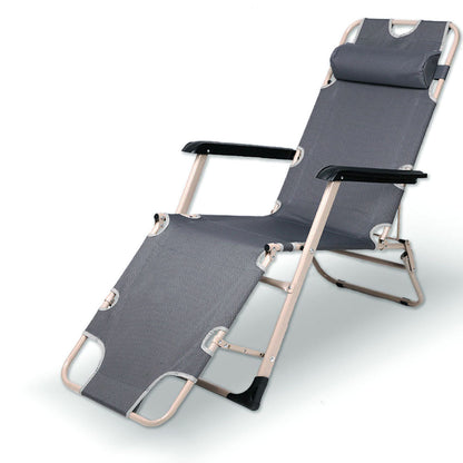 Reclining Outdoor Sun Lounge Chair – Folding, Grey