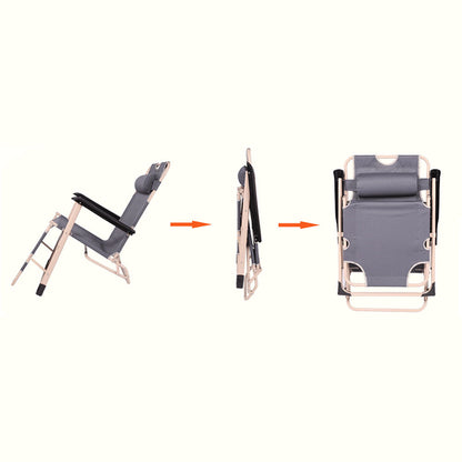 Reclining Outdoor Sun Lounge Chair – Folding, Grey, view 10