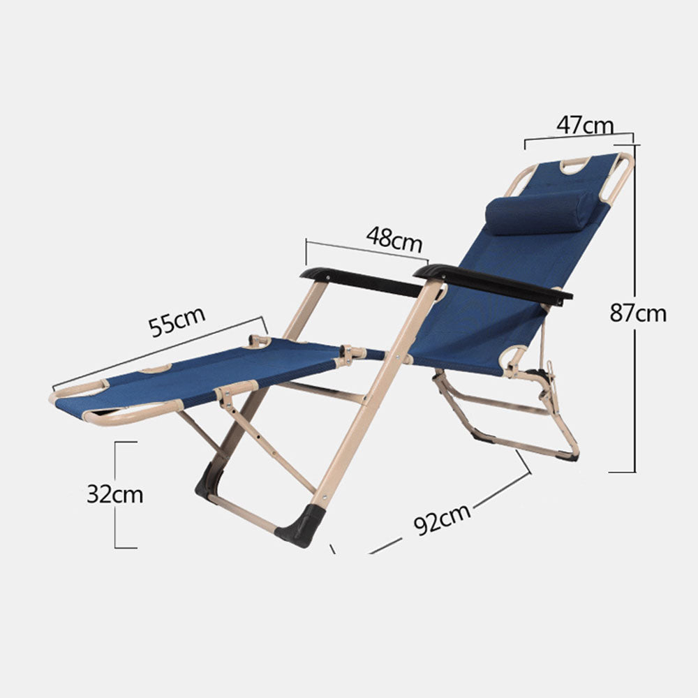 Folding Reclining Lounge Chair – Navy, view 7