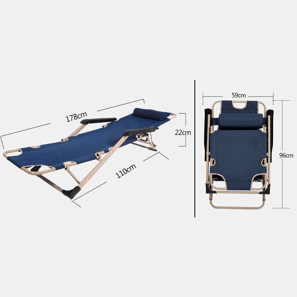 Folding Reclining Lounge Chair – Navy, view 8