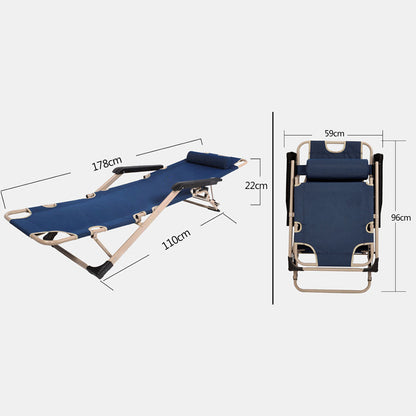 Folding Reclining Lounge Chair – Navy, view 8
