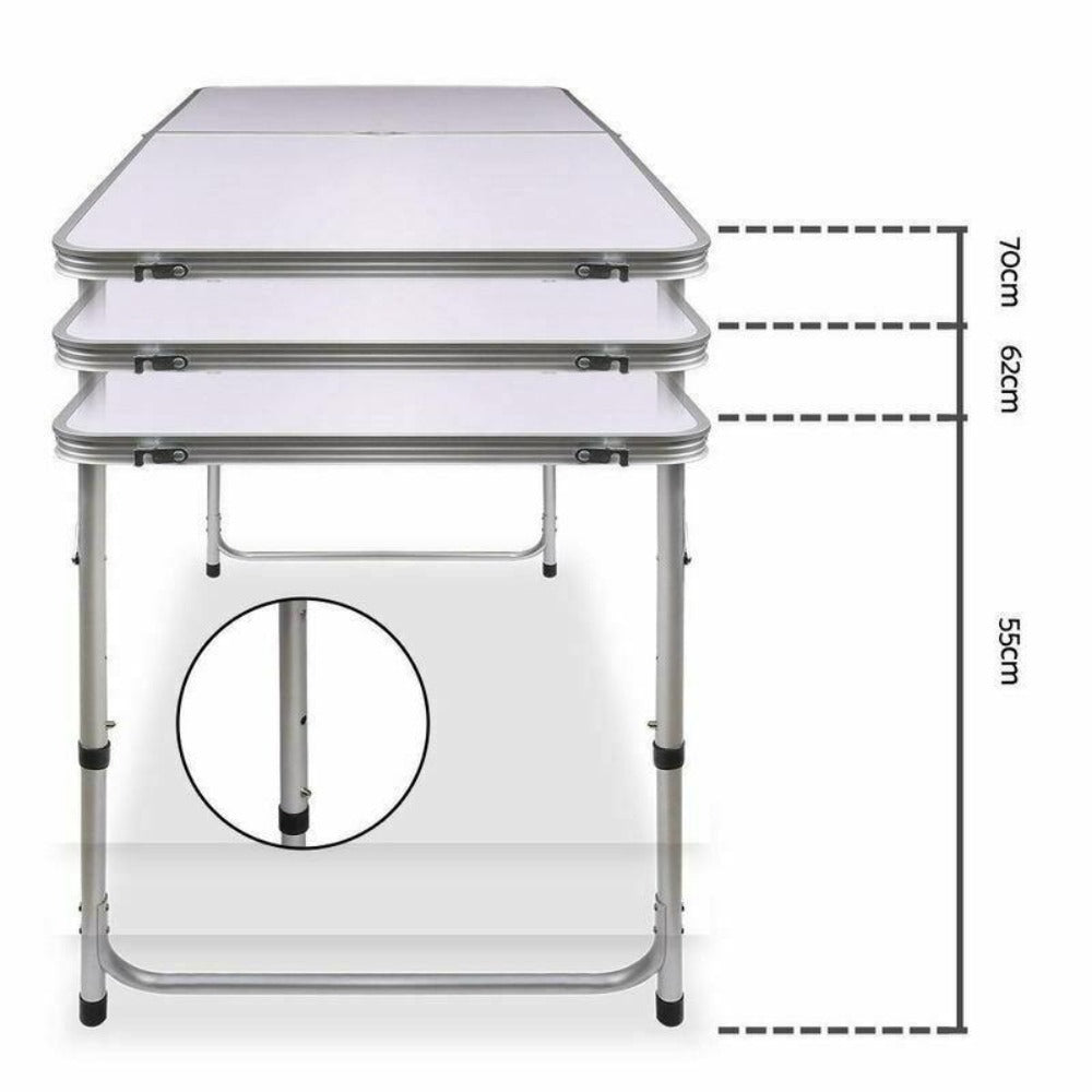 Folding Camping Table & 4-Stool Set – Aluminium, view 4