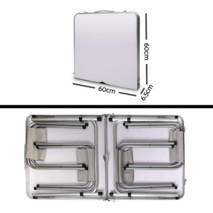 Folding Camping Table & 4-Stool Set – Aluminium, view 5