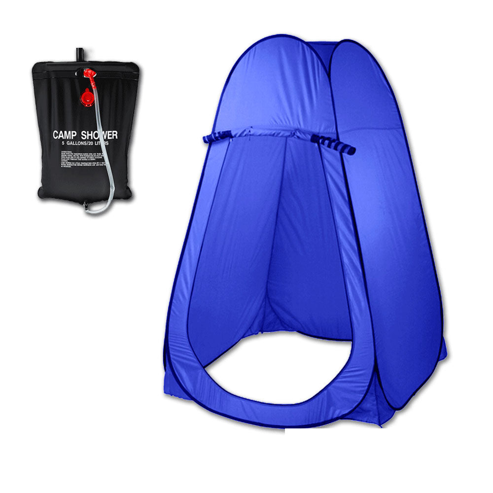 Pop Up Shower Tent with 20L Camping Shower Bag - Blue