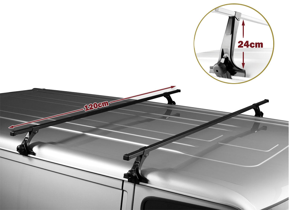 Rain Gutter Roof Rack Cross Bars – 120cm Adjustable, view 5