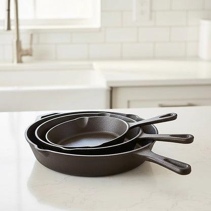 Randy & Travis 3-Piece Pre-Seasoned Cast Iron Skillet Set, view 7