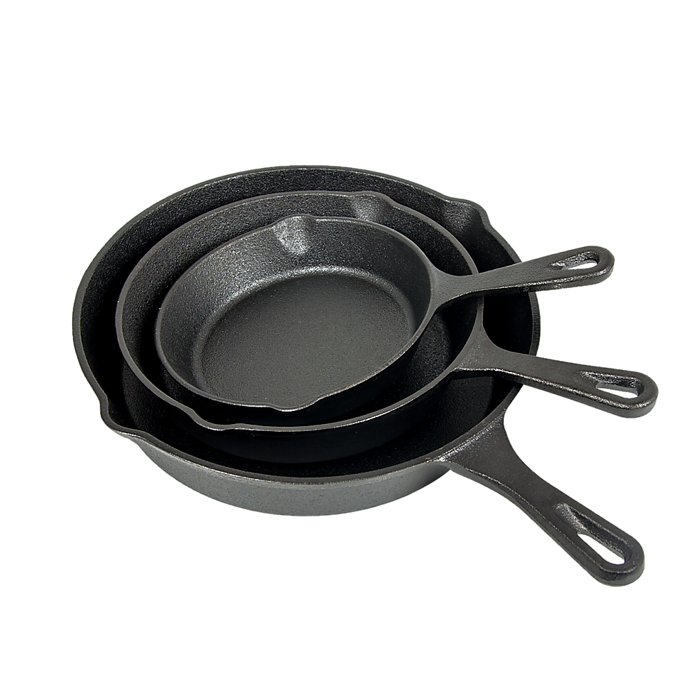 Randy & Travis 3-Piece Pre-Seasoned Cast Iron Skillet Set