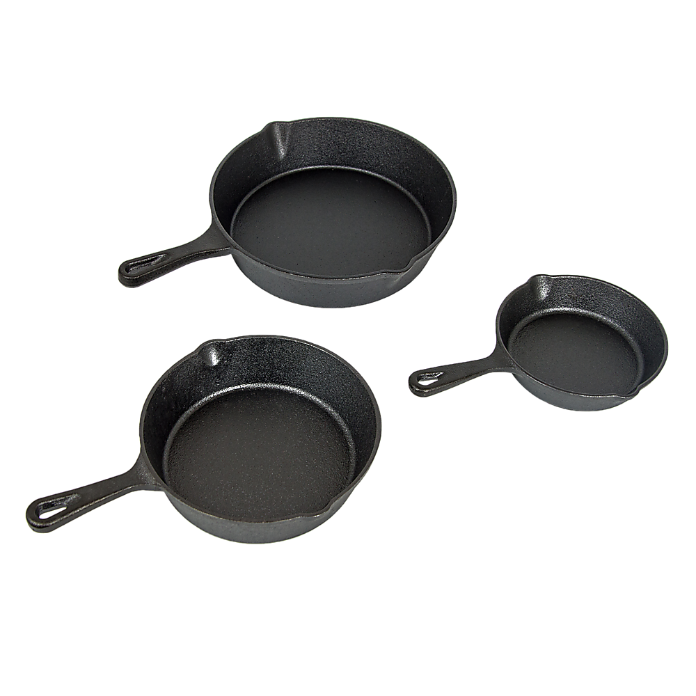 Randy & Travis 3-Piece Pre-Seasoned Cast Iron Skillet Set, view 4