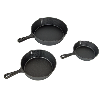 Randy & Travis 3-Piece Pre-Seasoned Cast Iron Skillet Set, view 4