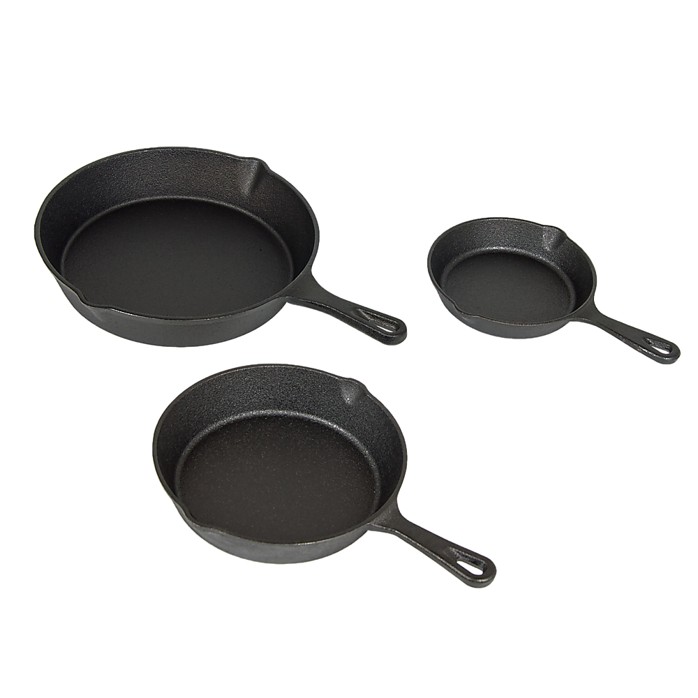 Randy & Travis 3-Piece Pre-Seasoned Cast Iron Skillet Set, view 8