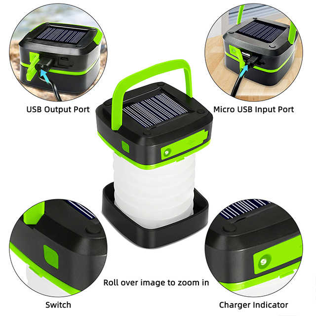 Collapsible Solar LED Camping Lantern – USB Charging, view 2