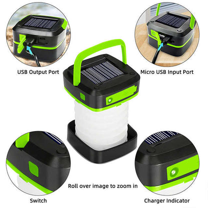 Collapsible Solar LED Camping Lantern - Green, view 2