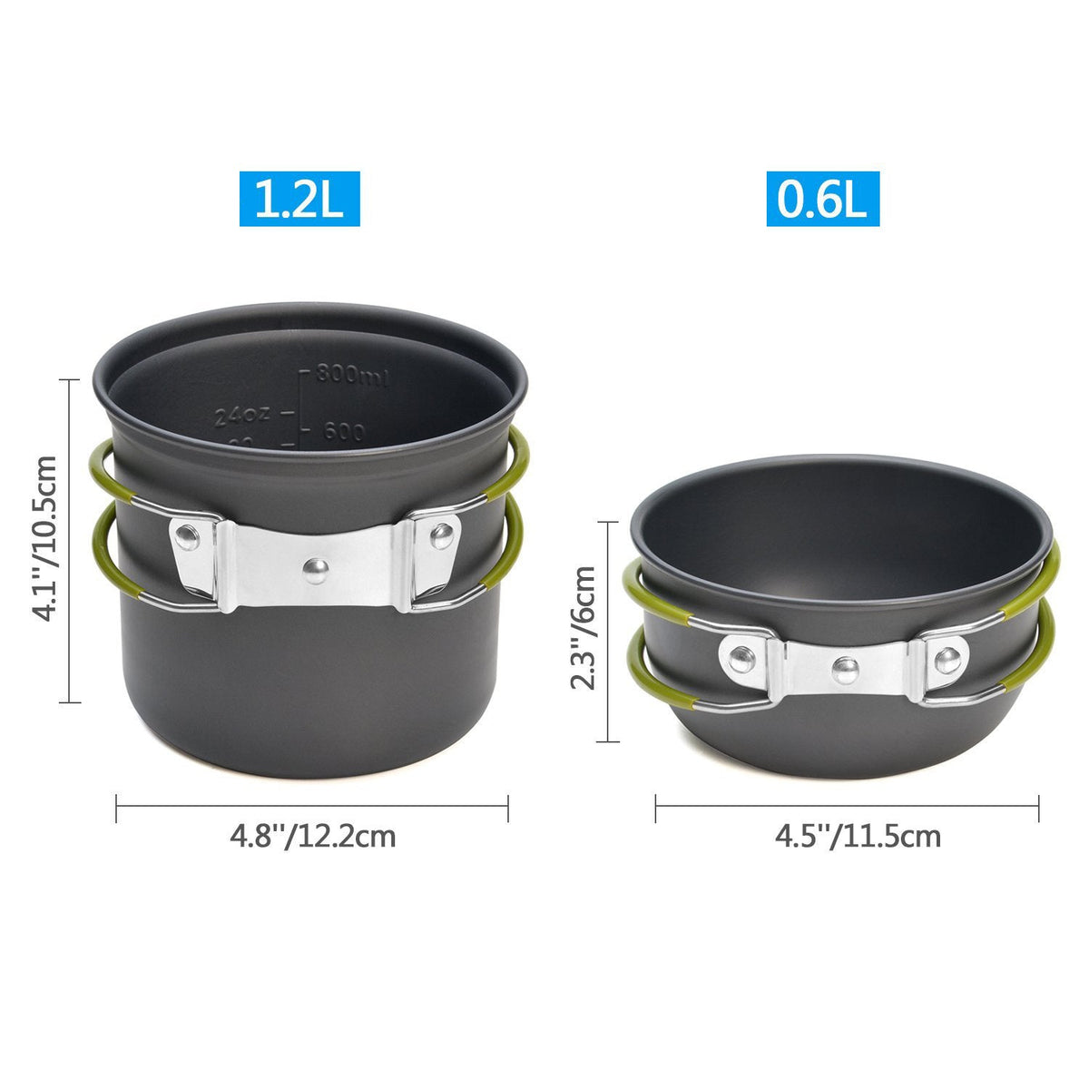 Camping Cookware Set with Stove, Pots, Cup & Spork, view 2