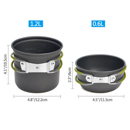 Camping Cookware Set with Stove, Pots, Cup & Spork, view 2