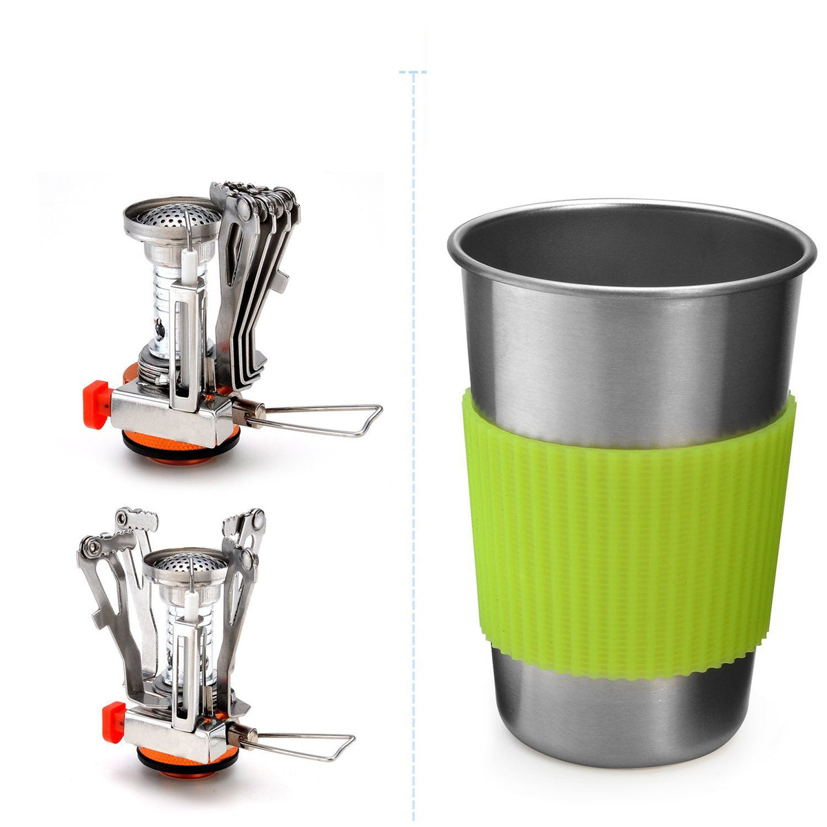 Camping Cookware Set with Stove, Pots, Cup & Spork, view 3