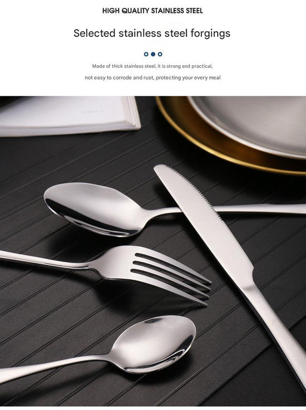 Gold Camping Cutlery Set with Plate & Teaspoon, view 3
