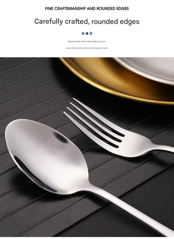 Gold Camping Cutlery Set with Plate & Teaspoon, view 5