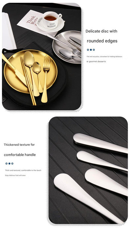 Gold Camping Cutlery Set with Plate & Teaspoon, view 6