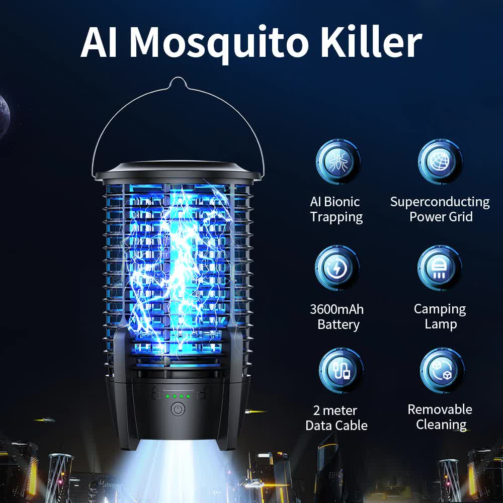 Rechargeable Mosquito Zapper & Camping Lantern 3600mAh, view 3