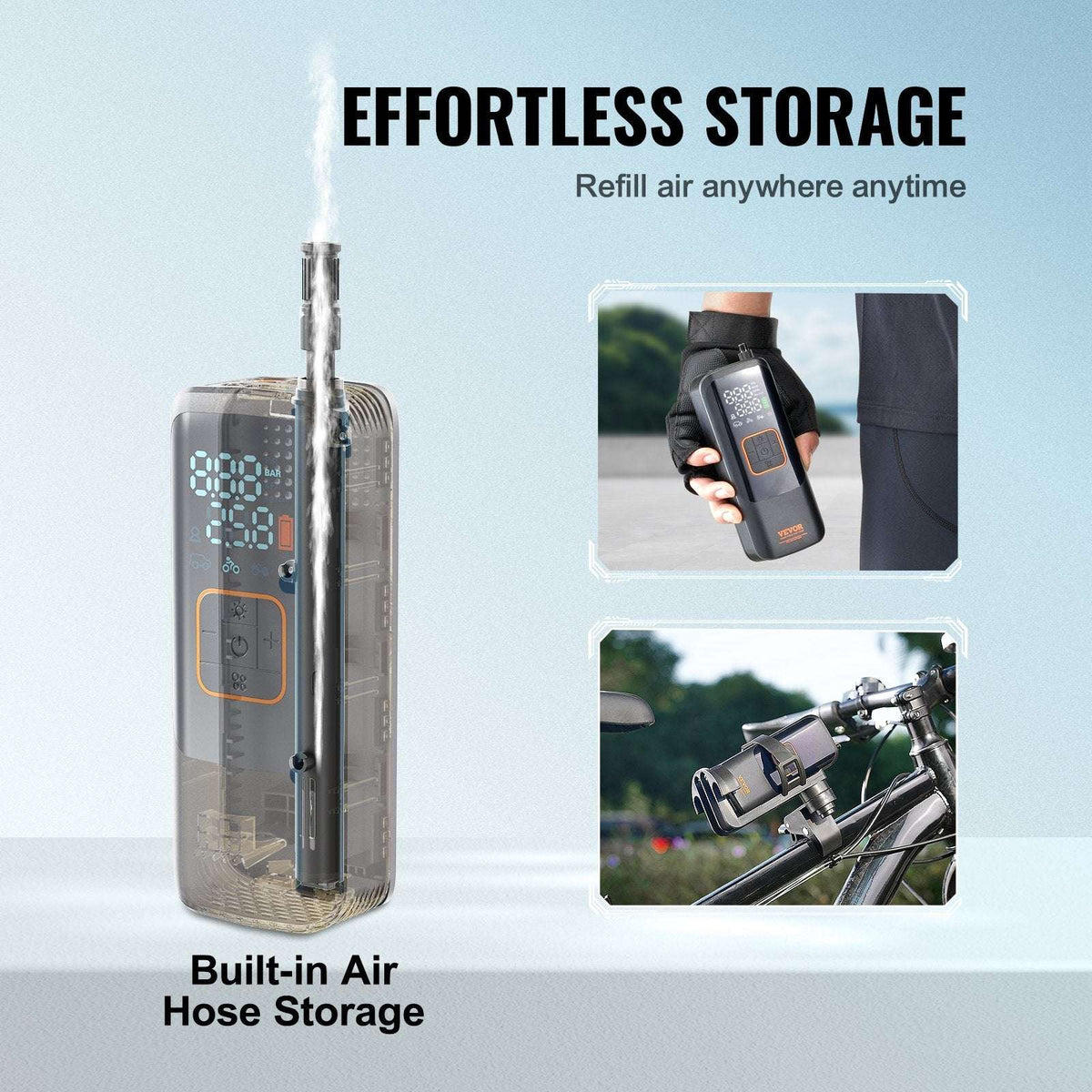 VEVOR Rechargeable Tyre Inflator 150PSI, view 7