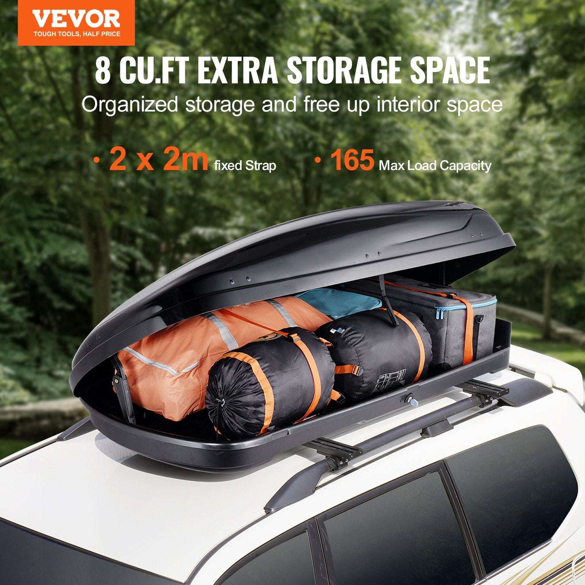 VEVOR Rooftop Cargo Box 220L ABS, view 2