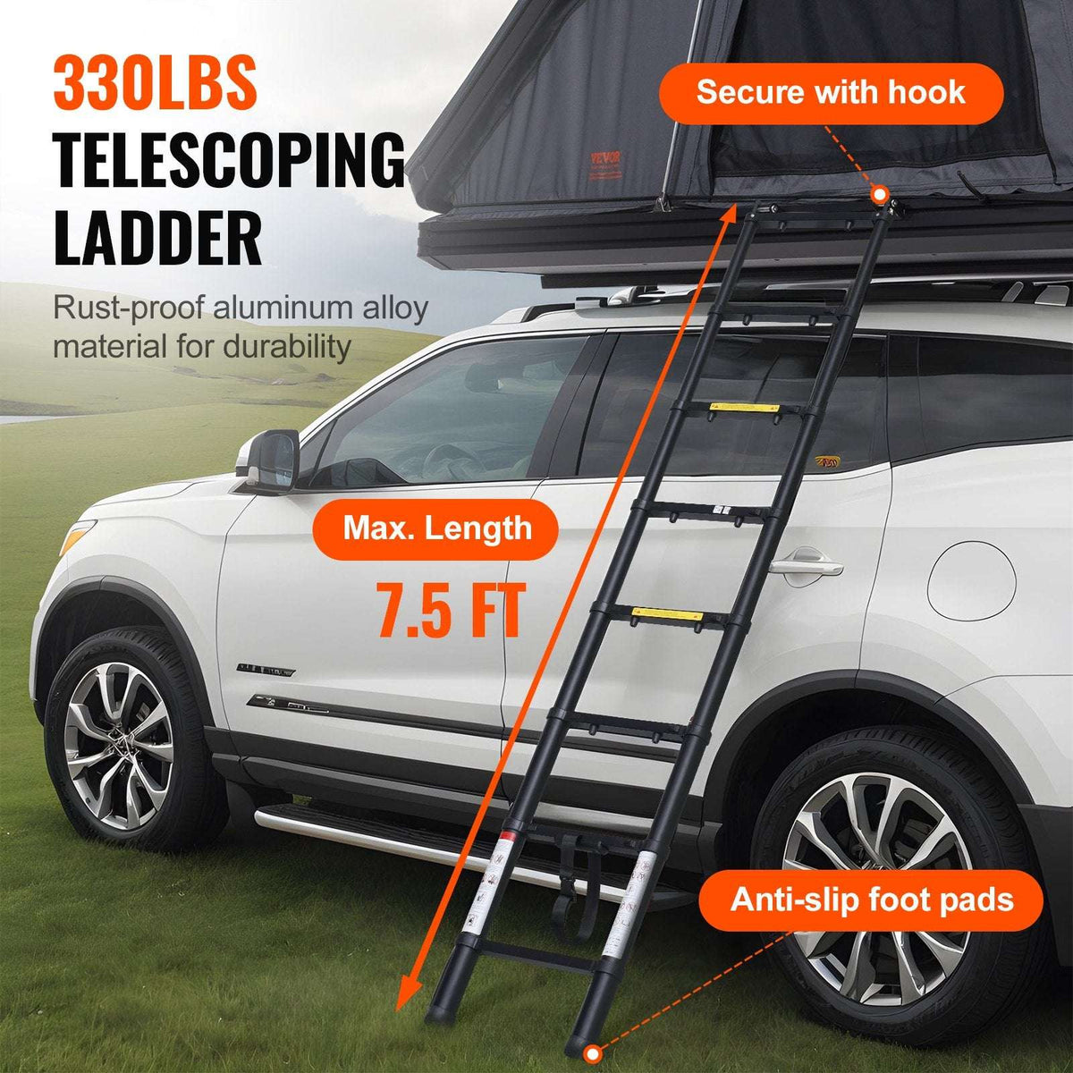 VEVOR Hard Shell Rooftop Tent – 2-3 Person, view 5