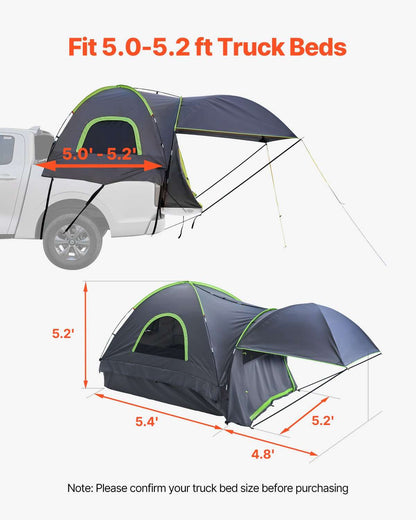VEVOR Truck Bed Tent – 5.0–5.2ft with Awning, view 3